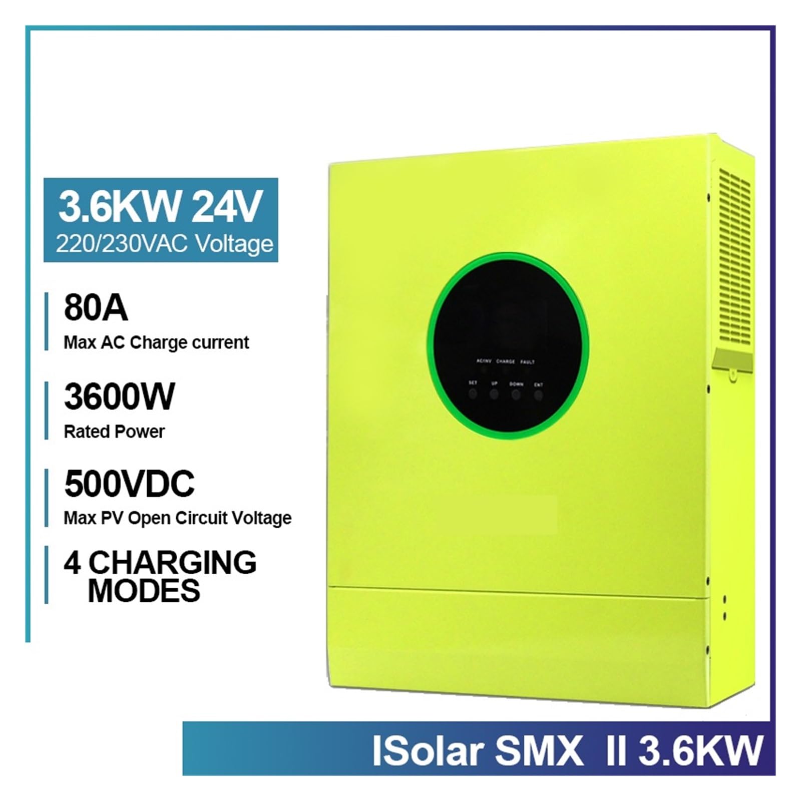 3.6KW/5.6KW Hybrydowy Falownik Solarny 100A Ładowanie MPPT 24V/48V Czysta Fala Sinusoidalna Off Grid WIFI 500V Wejście PV Szerokie Zastosowanie(SMX-II-3.6KW-24V-WIFI)