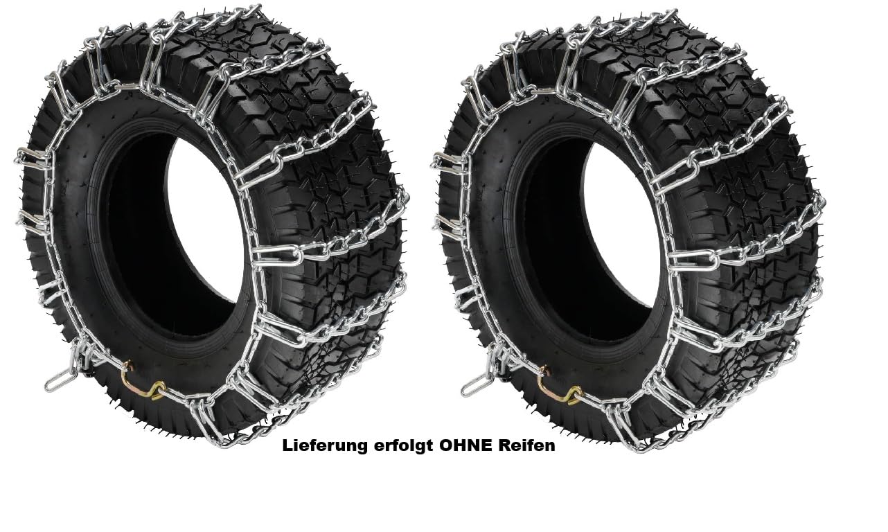 Sabel GmbH 1 jeu de chaînes à neige pour tracteurs de pelouse et véhicules spéciaux, à essieu unique (20x8,00-8) – Chaîne à échelons en acier au manganèse – aide à la traction durable pour l'hiver et