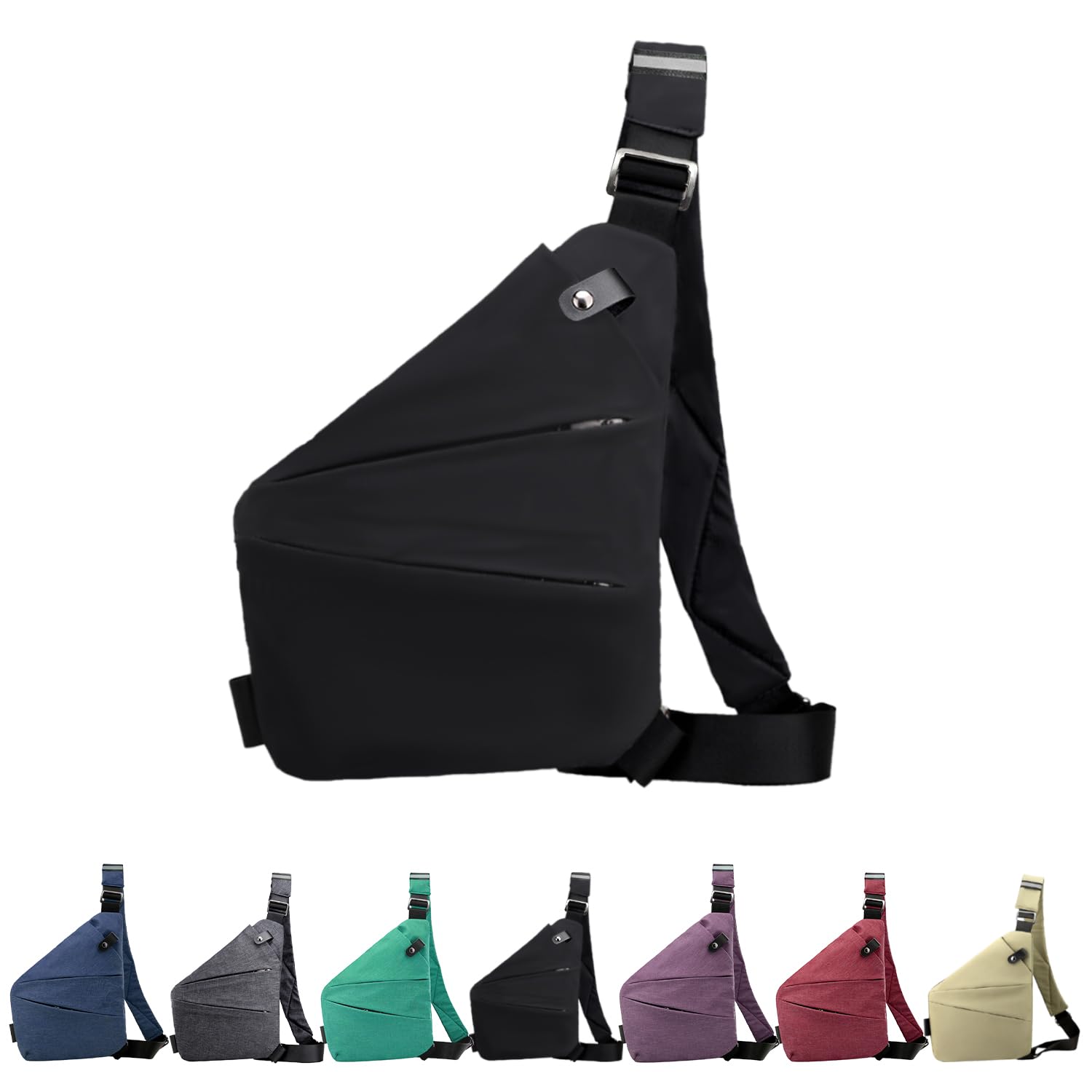 Anti Theft Crossbody Bag for Women Personal Flex Travel Bag Anti-Theft Cross Body Bag Sling Chest Bag for Men （Black）