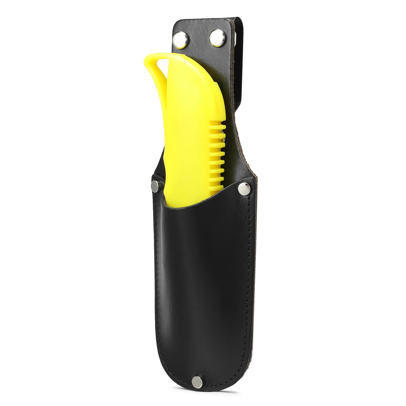quipuda Genuine Leather Knife Holster for Carrying a Knife on a Belt， Versatile Holder for Knife Sizes (Black)