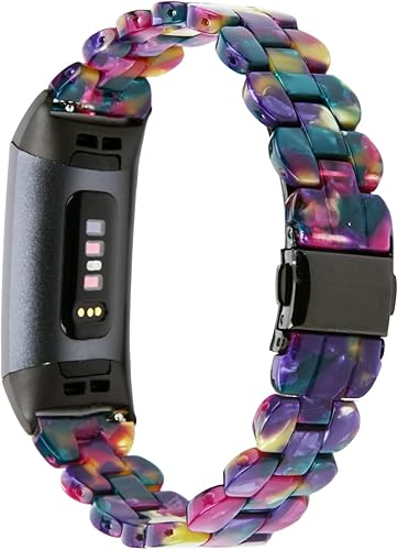 Miniatura 2 de Correas de resina ovaladas compatibles con Fitbit Charge 33 SECharge 4 para mujeres y niñas, elegantes pulseras de repuesto con hebilla de acero