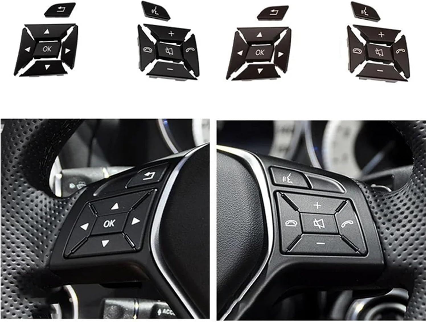 Car Steering Wheel Control Switch Button Compatible with W204 X204 W212 W156 W246 C E a Class 2185400162 (Black)