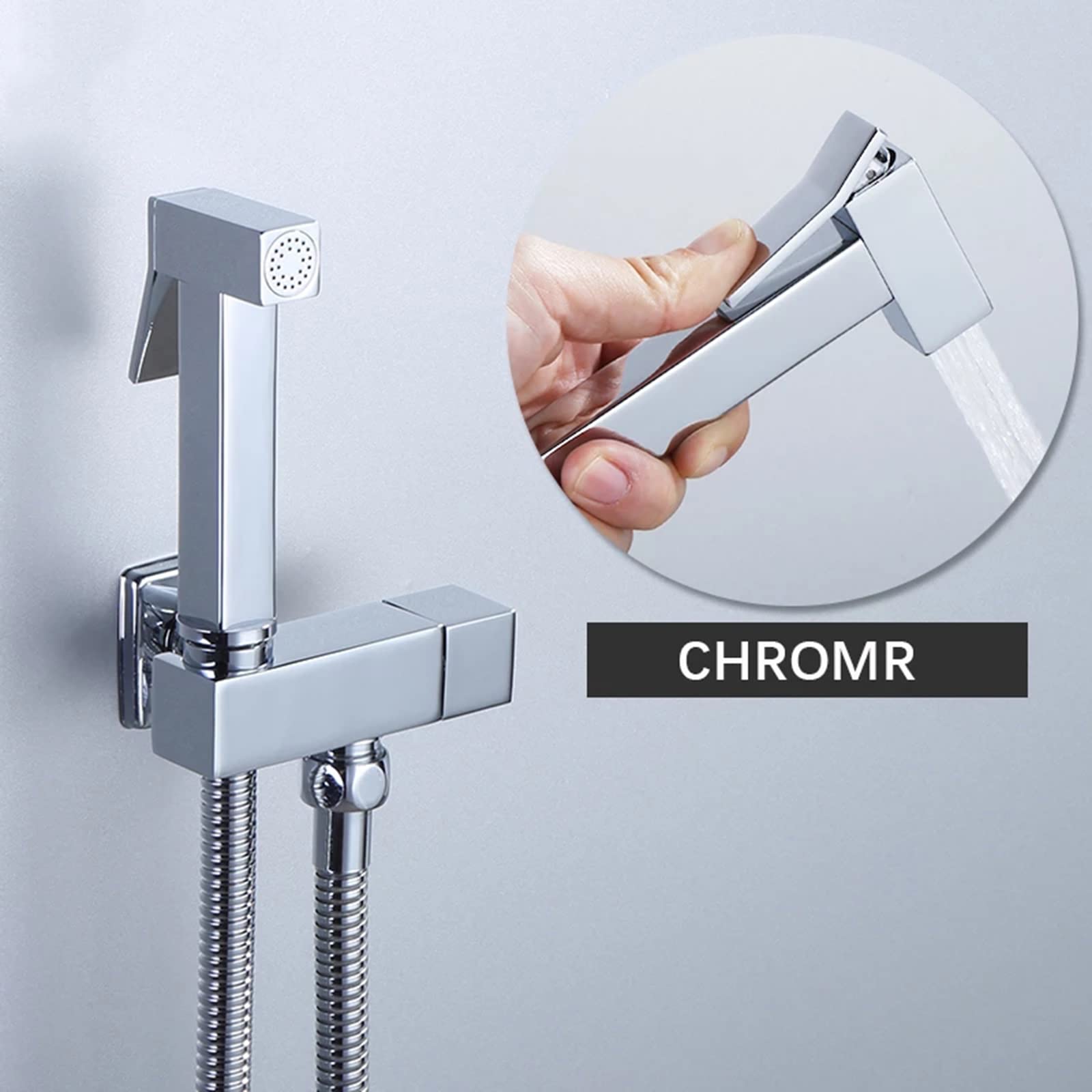 Zestaw baterii prysznicowej Bidet, mosiężny ręczny bidet opryskiwacz toaletowy chrom, montowany na ścianie kwadratowy zestaw łazienkowy do prysznica, przenośny opryskiwacz do pieluch