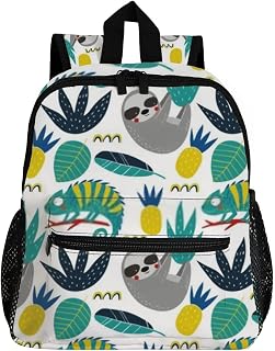 Mochila infantil para meninos e meninas pré-escolar, linda mochila de viagem, camaleão, abacaxi, viagem, para crianças primárias, estudantes, crianças