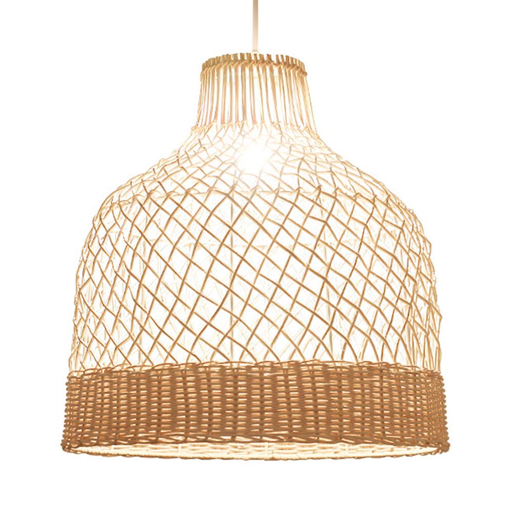 LYMSXAZOU Rattan Japanese Style Chandelier Restaurant Study Pendant Light Southeast Asian Chandeliers Handwoven Hanging Lamp Ceiling Lighting Fixtures For Bar Cafe Living Room