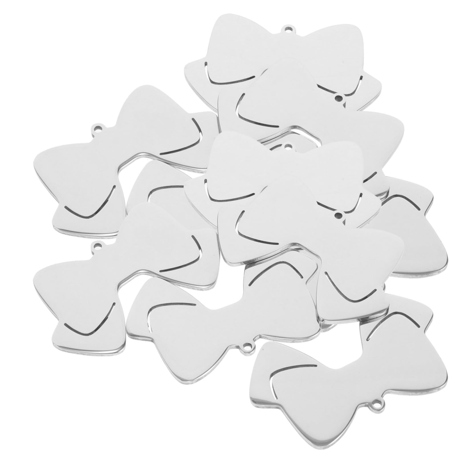 HEMOTON Etiquetas De Identificación Para Mascotas Inoxidable Con Diseño De Lazo Personalizables Con Nombre Teléfono Placas Para Perros Y Gatos Para Collar Compacto 10 Piezas X 5
