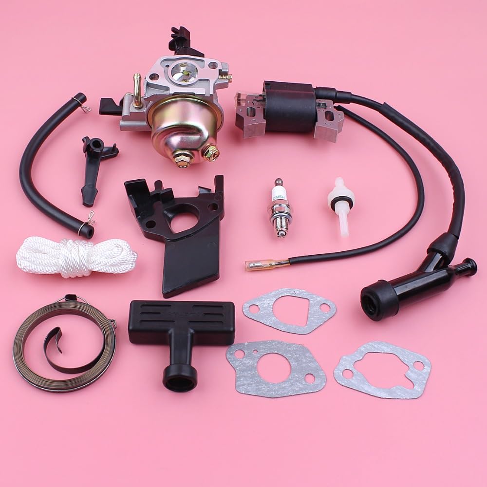 Attrezzi ricambi Carboidrati di carboidrati accensione carburatore for honda GX160 GX200 5, CV 6, GX 160 200 Impugnatura della corda a molla avviamento rinculo isolante