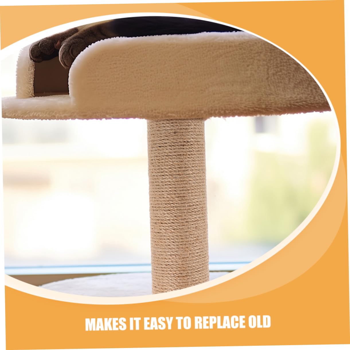 SUPVOX Griffoir pour Chat en Sisal De Remplacement Poteau à Griffer Vertical 30 Cm Matériau Abs Robuste pour Arbre à Chat DIY Adapté D'intérieur