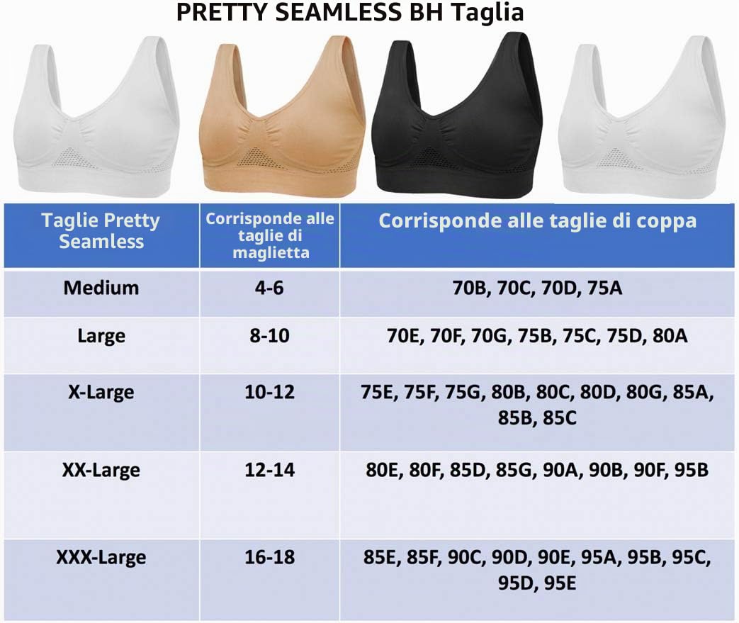 Reggiseno Senza Cuciture con Raffreddamento ad Aria Confortevole Senza Ferretto in Confezione da 4 Pezzi Ideale Mentre dormi, Mentre Fai Sport, Mentre lavori o nel Tuo Tempo Libero