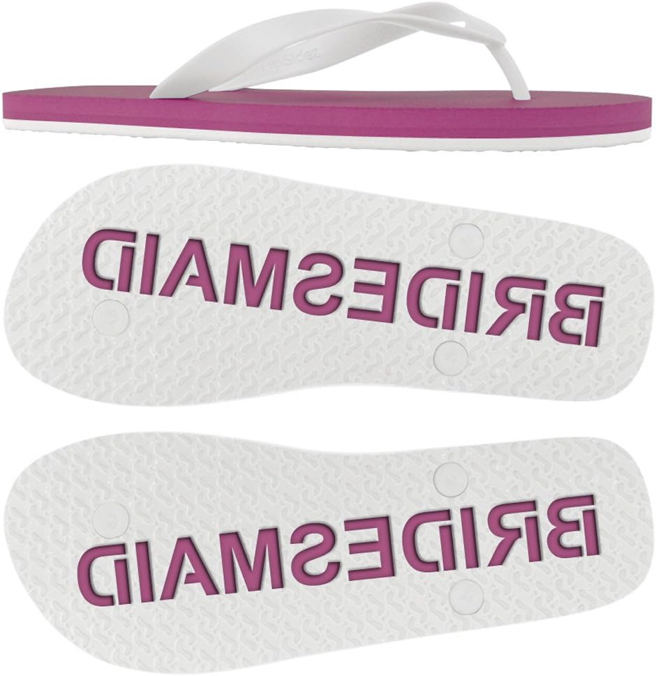 Women's BRIDESMAID sand imprint flip flops