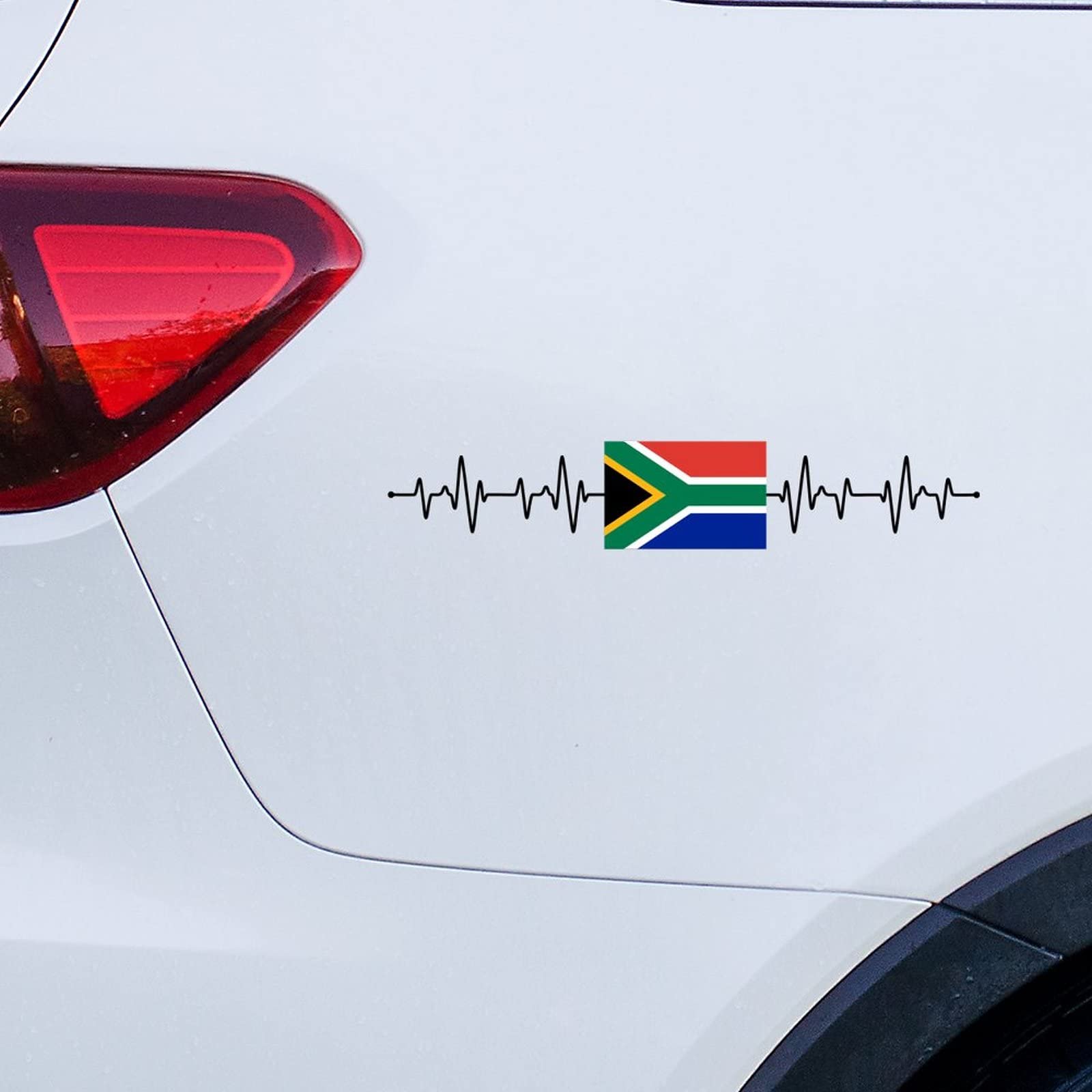 South Africa Stickers for Car Heartbeat South Africa Flag Car Decal Window Decal Patriotic Decor National Flag Custom Vinyl Decal Die Cut Decals Funny Laptop Stickers Bumper Stickers
