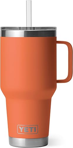 Miniatura 63 de YETI Rambler - Vaso de viaje con asa y tapa con pajilla, de 42 onzas, con aislamiento al vacío con asa, acero inoxidable, color azul ola grande Azul