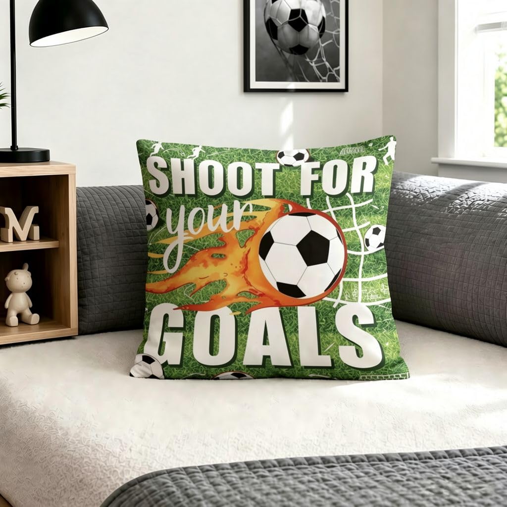 Flaming Soccer Inspirational QuotePillow Covers -14x14