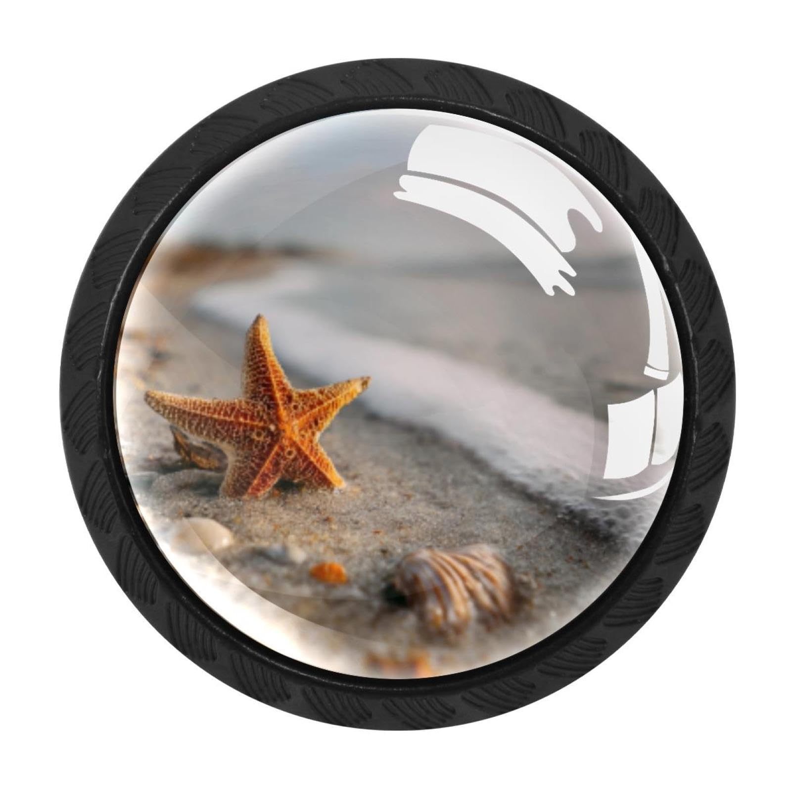 CHENZZZZ 4 Pack Starfish Shell Beach (2) Drawer Knob Cabinet Hardware