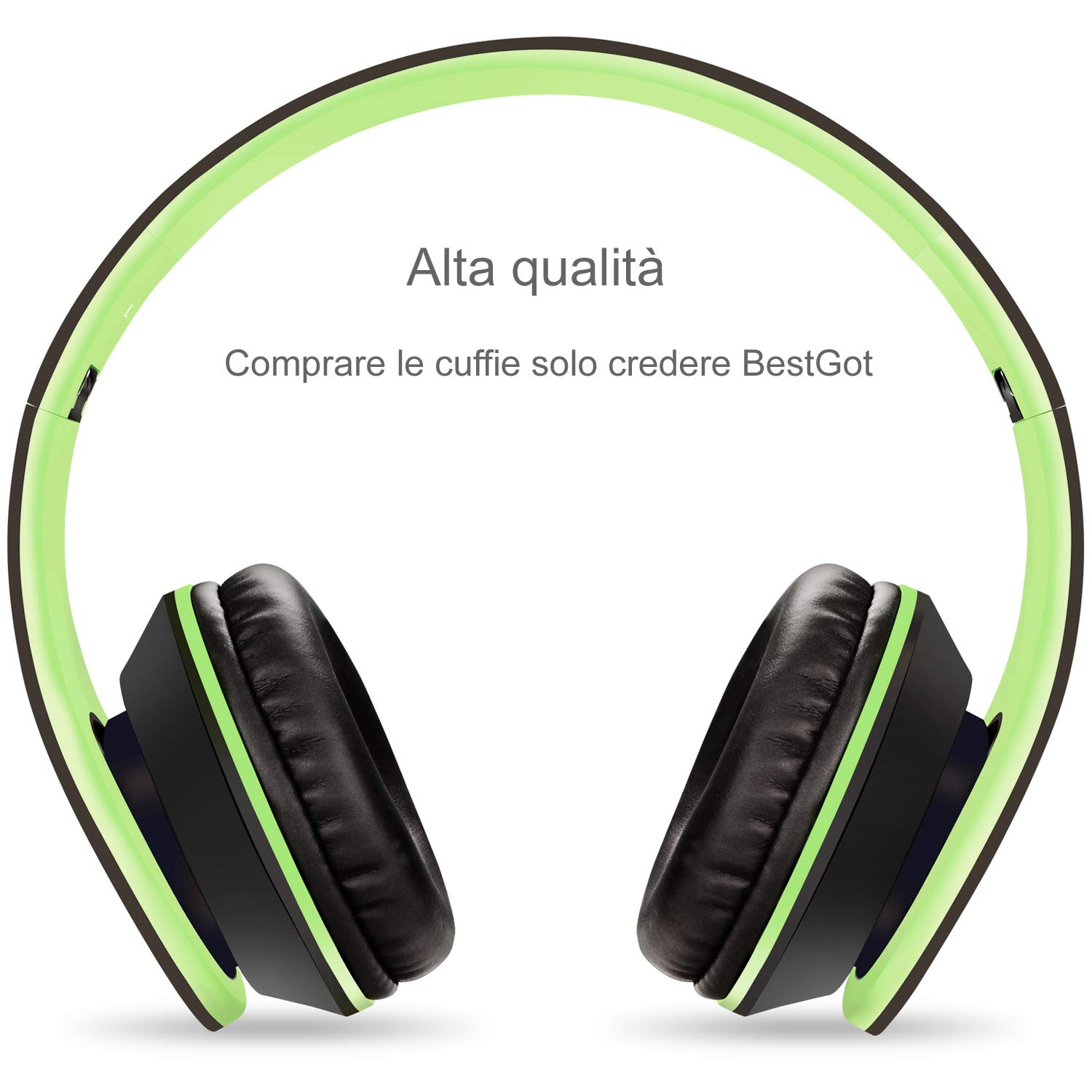 BestGot Cuffie per Bambini per Bambini Ragazzi Adulti con Volume Microfono in Linea per Scuola, Tablet, Smartphone, Cuffie PS4 con Connettore da 3,5 mm Cavo Rimovibile (nero/verde) - 5