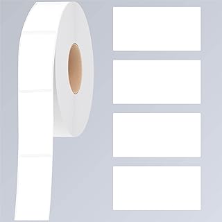 600 PCS White Rectangular Stickers, Blank Write On Labels Self-Adhesive Stickers Roll White Name Tags with Permanent Adhesive for File Folders Office School Supplies(1.54” x 0.74”)