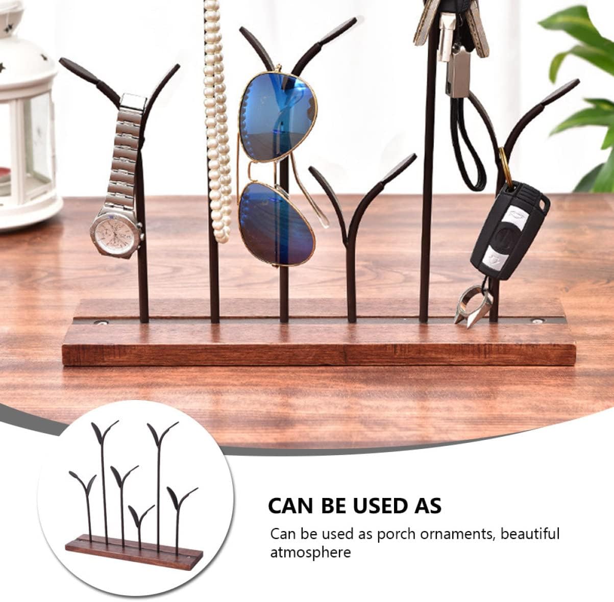 PRETYZOOM Iron Key Holder Rack Decorative Jewelry Display Shelf for Entryway Home Decor Stylish Storage Organizer Hooks for Keys and Accessories image 4