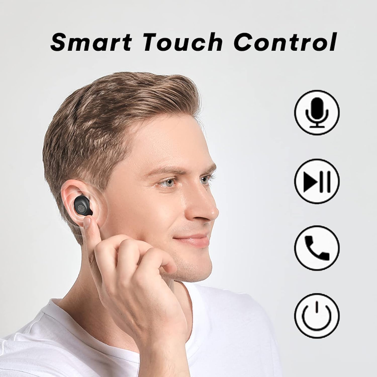 True Wireless Earbuds Bluetooth in-Ear Headphones 5.2 Small Tiny Invisible Earbuds Wireless Bluetooth Discreet Bluetooth Earbuds for Work Blue Tooth Ear Buds Wireless Earphones with Mini Earbuds Case