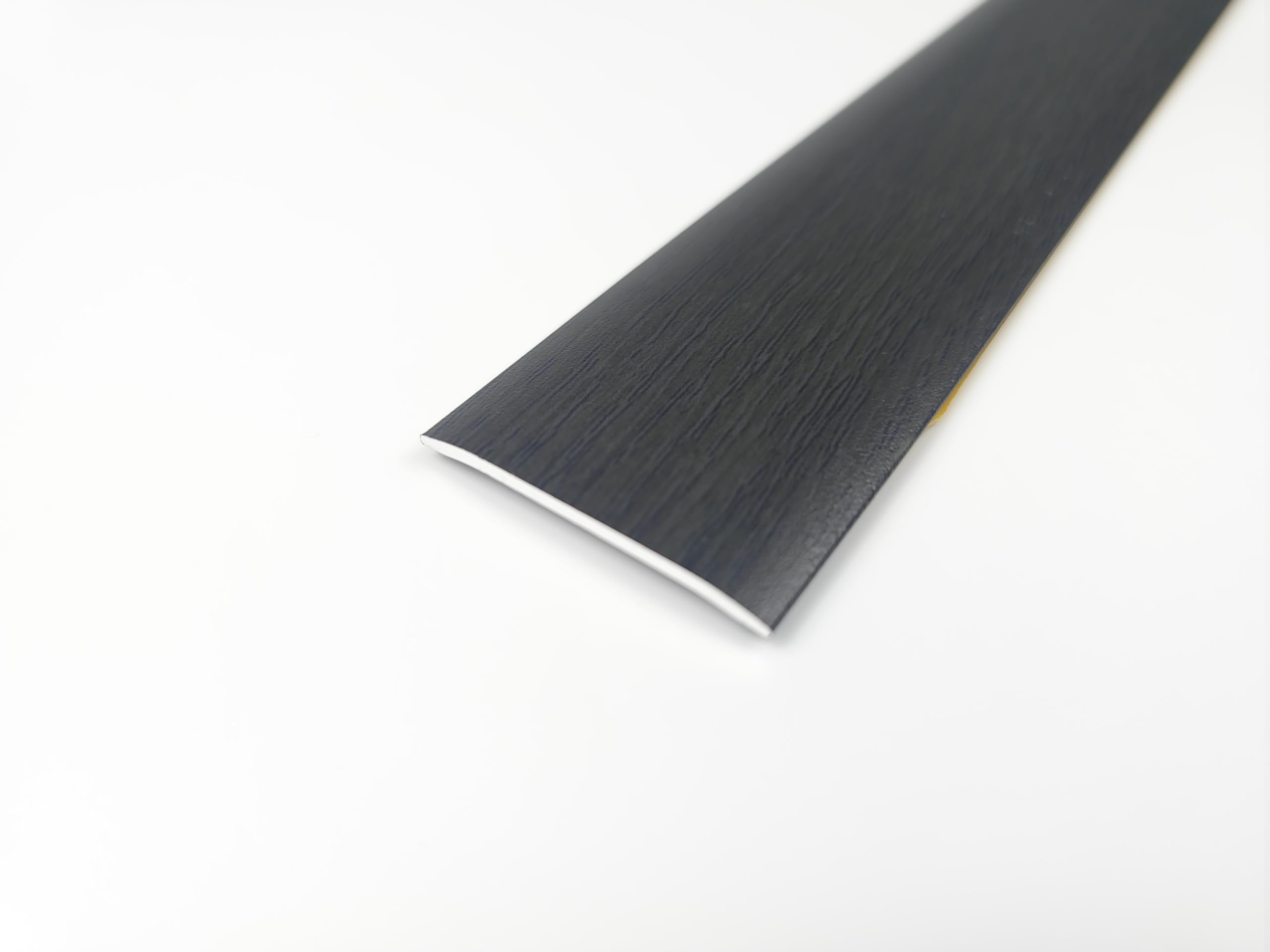 Flat Self-Adhesive Vinyl Door Bar | Cover Trim - 900mm | 37mm Wide Transition Strip | Easy Install Threshold Trim for LVT, Vinyl, Laminate, Wood & Tile Flooring | Durable Finish (Black Grain)