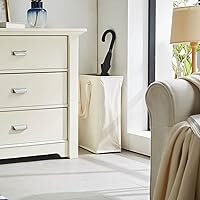 Vista 7 de TECHMILLY Cesta de lavandería delgada con asas largas ajustables, cestas pequeñas de lavandería de 45L con parte superior de malla, cesta de ropa