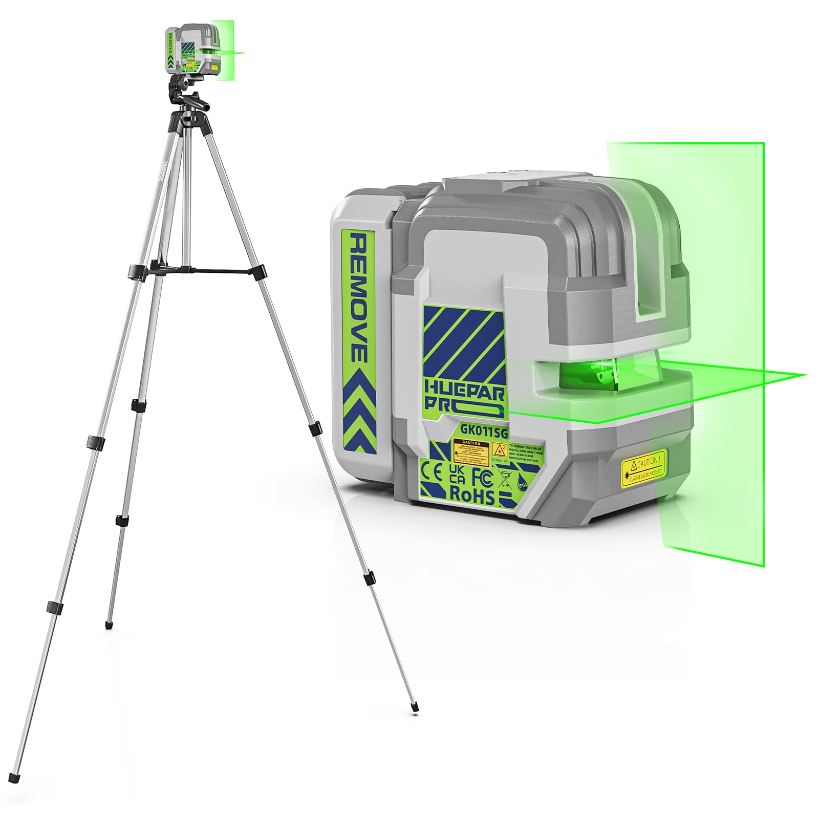 Huepar Pro Laser Level with 140cm Tripod Self Leveling Rechargeable Laser with Pulse Mode for Outdoor, Switchable Line, with 360° Magnetic Base, for DIY, Construction, Decoration