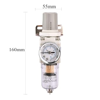 1/4 NPT Air Filter Regulator Water Separator, Compressed Air Pressure Reducer for Compressor System