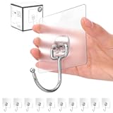 Antimbee 10-Pack All-Purpose Large Adhesive Hooks for Hanging, Banana Hook, Heavy Duty Adhesive Hooks 37 lb(Max), Sticky Wall Hook fit Home, Bathroom, Kitchen, Office and Outdoor