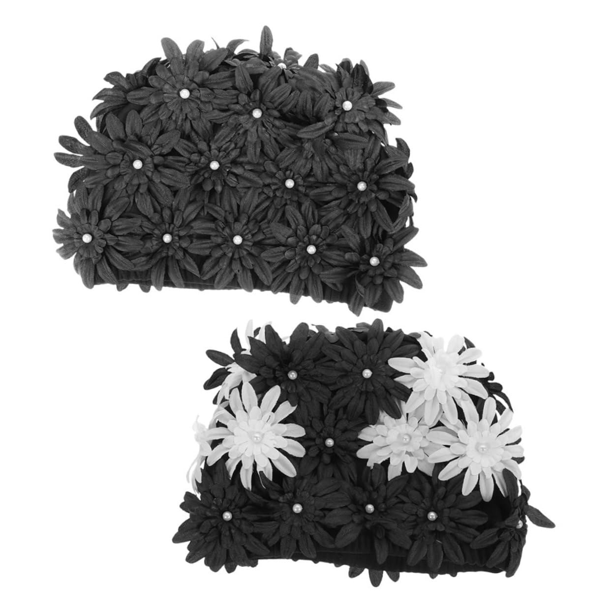 iplusmile 2piezas Gorro De Baño para Mujer Adulto con Diseño Floral De Alta Elasticidad para Cabello De Tela para Nadar Verano