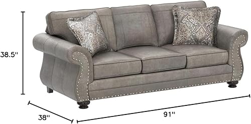 Miniatura 2 de Roundhill Furniture Sofás Leinster, gris