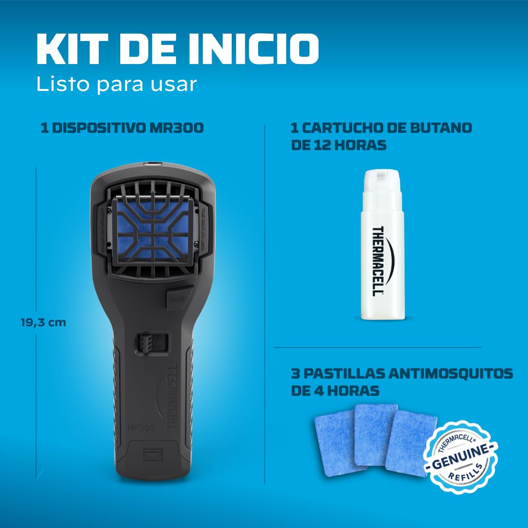 Thermacell Antimosquitos Portátil para Exteriores – Protección 20 m², Sin DEET, Negro