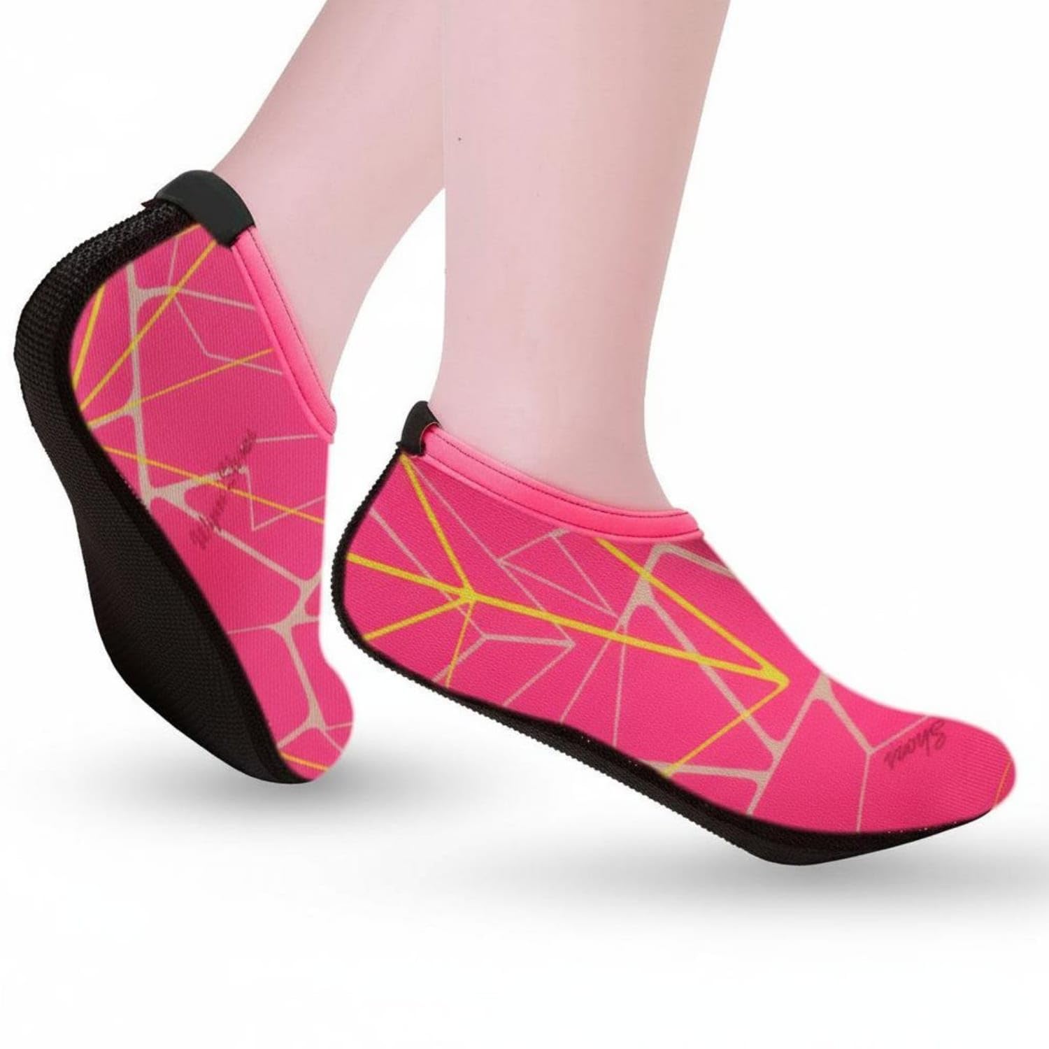 Lightweight Non-Slip Beach Socks Breathable Non-Slip Water Socks Packable Quick-Dry Beach Shoes for Men, Women, Kids, River Trekking, Swimming, Surfing, Rose Red Print, XXXL-image-25