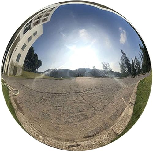 Bola de observación de 12 pulgadas, esfera de jardín de acero inoxidable plateado, espejo suave reflectante pulido sin costuras, globo de jardín