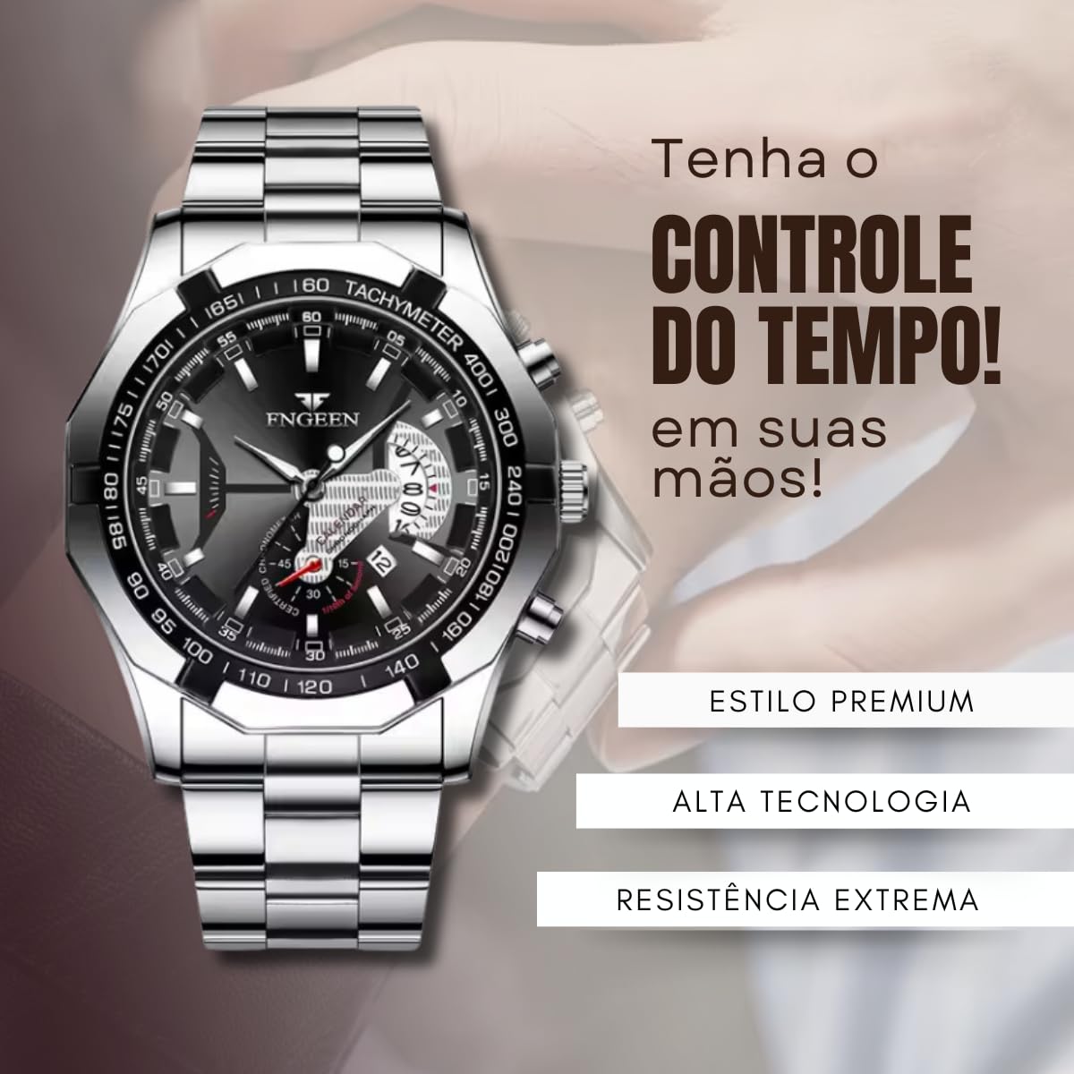 Relógio Blindado Resistente a Água Preto e Prata em Vidro Mineral Hardlex Movimento em Quartzo – “Boss Elite” + Caixa Premium em promoção! Veja a oferta e mais achadinhos de Relógios de pulso 3 Hoje é o melhor dia para comprar Relógio Blindado Resistente a Água Preto e Prata em Vidro Mineral Hardlex Movimento em Quartzo – “Boss Elite” + Caixa Premium com aquele preço maroto! Promoção! Aproveite a oferta! 3