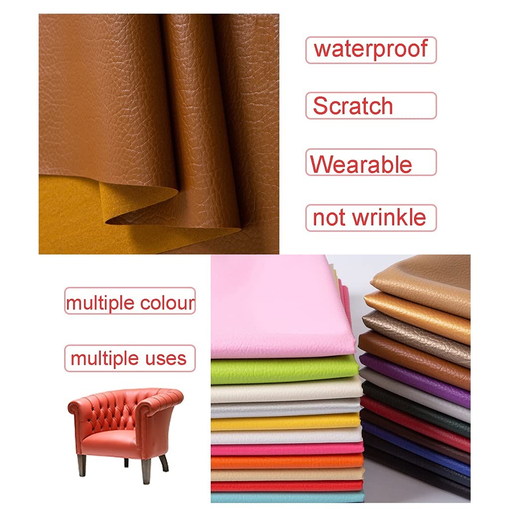 Tessuto in Ecopelle/Finta Pelle per Rivestimento e Arredamento - 140 x 100 cm - Pelle Sintetica Morbida per Arredo, Divani, Sedie, Casa, Accessori(Yellow,1.4X4m)