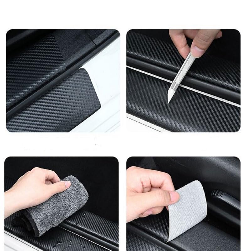Auto Instaplijsten Protector Stickers voor Suzuki Swift 2020-2023 Koolstofvezel Auto Instaplijsten Beschermer Anti-slijtage Anti-kras Drempel Beschermende Sticker Styling.,4
