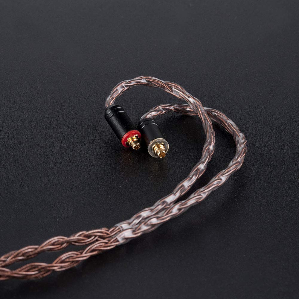 KBEAR - Cavo di ricambio bilanciato a 16 fili in rame privo di ossigeno, marrone, cavo rimovibile con connettore MMCX, per Shure 846 535 215 315 425 MAGAOSI K5 LZA4 A5 (2,5 mm, MMCX)