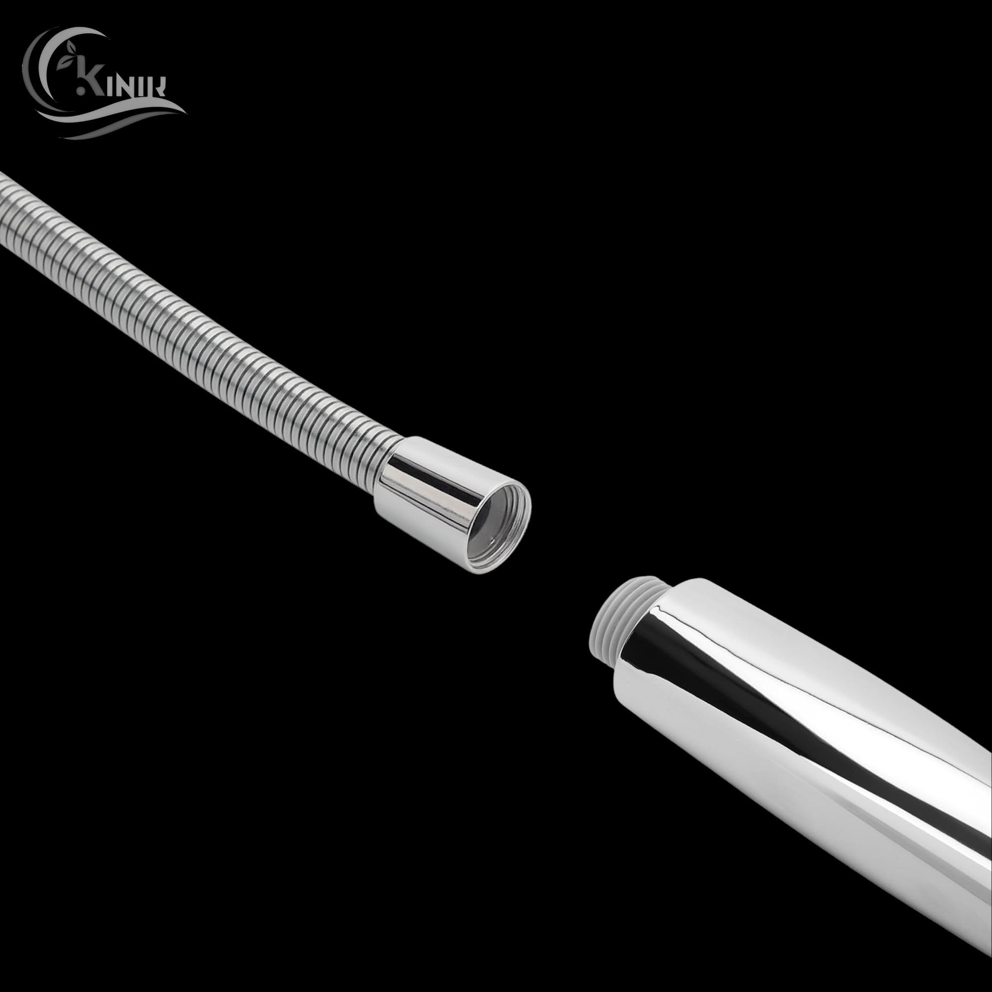 KINIK Diamond 304 Stainless Steel Chrome Finished Extendable 2 Meter Flexible Shower Hose Handshower Hose Shower Tube and Health Faucet Tube for Bathroom 1