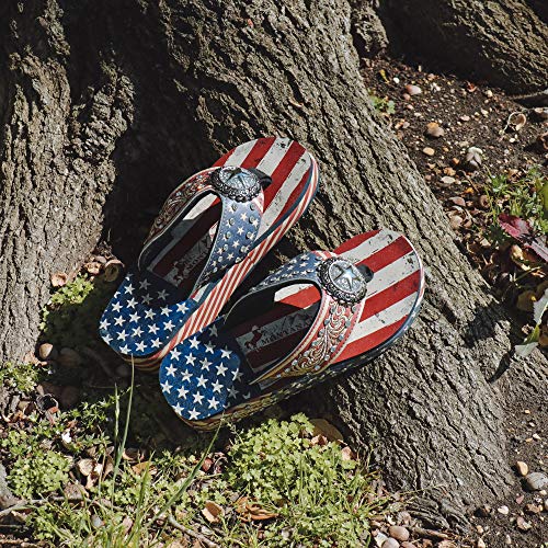 Montana West American Flag Flip Flops For Women Patriotic Sandals Summer Jeweled Wedge Flip Flop Red Mbb-Us06-S089Rd-9 #TOP1