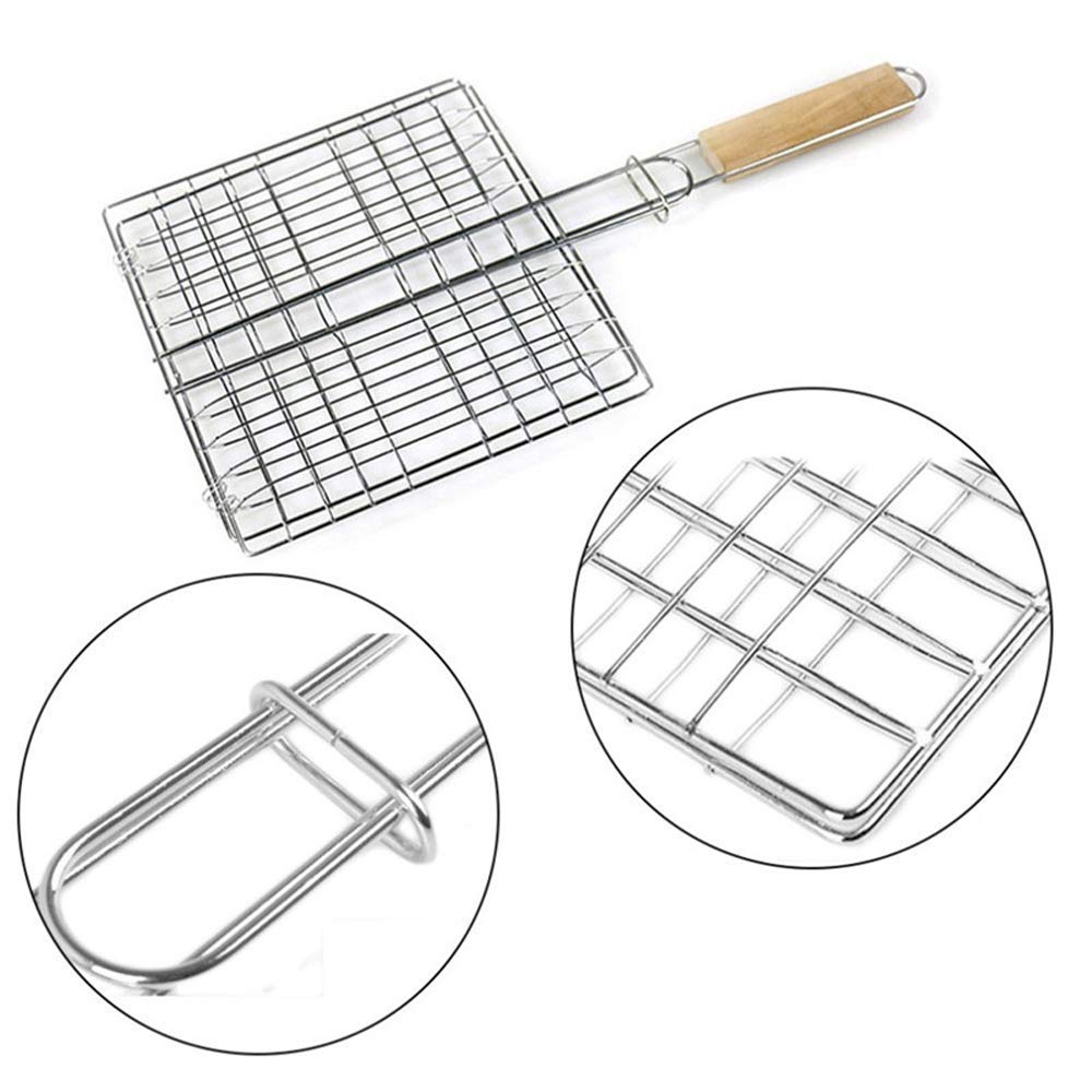 RWRAPS Gemüsekorb zum Grillen, Grillkorb, Grillclip, Drahtgrill, Dicker Typ, BBQ, gegrillter Fisch, Clip, Grillwerkzeug zum Kochen von Gemüse und Fischfleisch