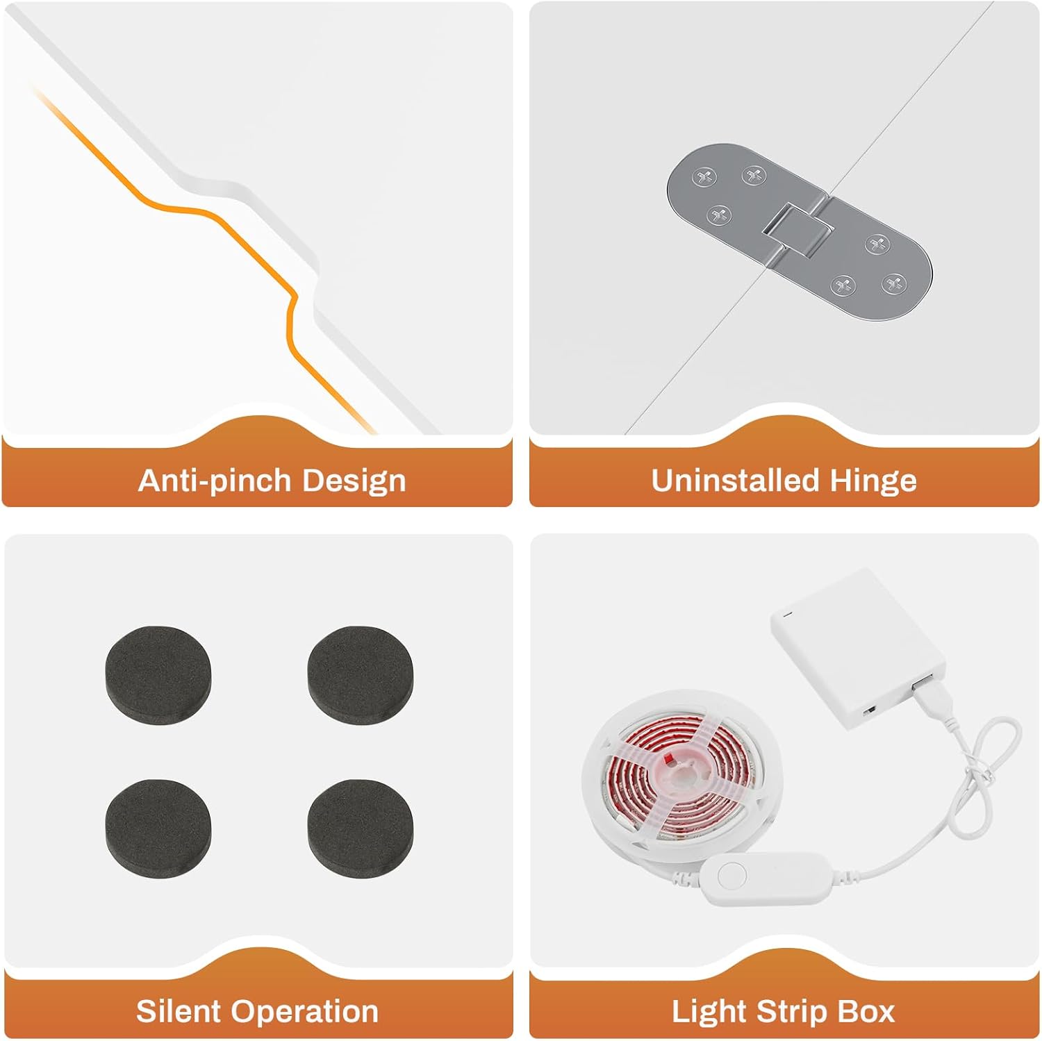 Itaar Lift Top Coffee Table, 4 in 1 Multi-Function Convertible Coffee Table with Storage & LED Light, Small Modern Coffee Tables with Hidden Compartment for Living Room, Dining Reception Room, White