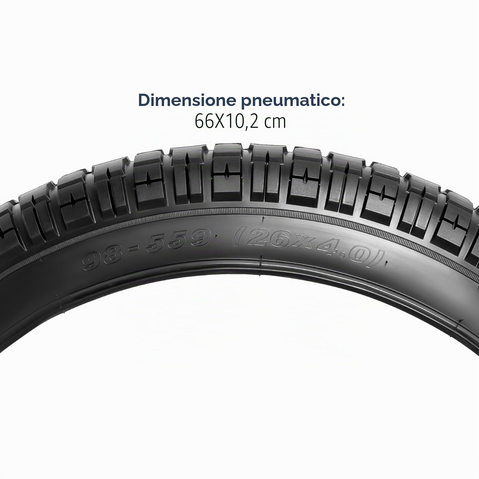 YUNSCM 2-PCS 26X4.0/98-559 pollici Fat bicicletta pneumatici Compatible with 26x4.0 26x4 Electric bicicletta All-Terrain Directional Tread pneumatici（Y-1322）