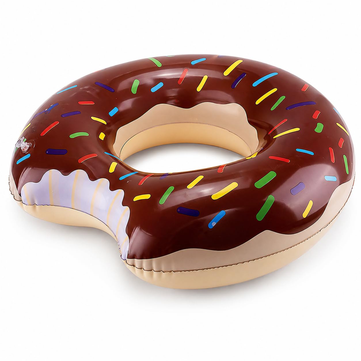 Indigo® Inflatable Donut Swim Ring – Pool Float for Adults & Kids, Sprinkle Doughnut Design Water Ring for Beach, Pool & Garden Use, Summer Inflatable Tube (3, Brown, 90cm)