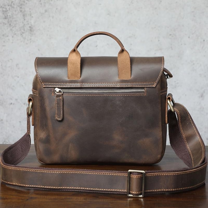 Single Shoulder Bun Top Layer Cowhide Briefcase Personality Crossbody Handbag3