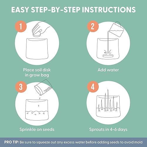 Miniatura 4 de The Cat Ladies Kit de bolsa de cultivo de hierba para gatos, hierba orgánica para gatos de interior, semillas de hierba de gato, bolsas de tierra y