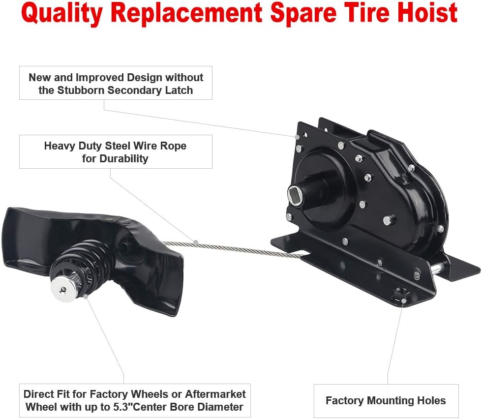 Spare Tire Hoist 924-528 Compatible with Ford F250 F350 Super Duty Ford F450 F550 Truck 1999-2007 Replacement for 924528 6C3Z1A131AA 2C3Z1A131AA F81Z1A131AF XC3Z1A131DA YC3Z1A131AA Winch Carrier