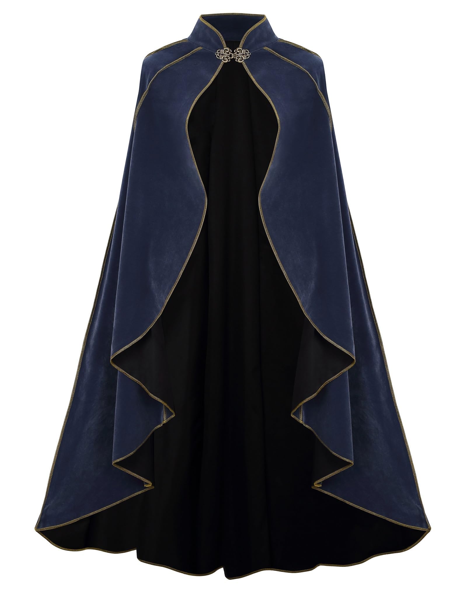 Colorful House Women Medieval Velvet Cape Cloak Stand Collar for Halloween