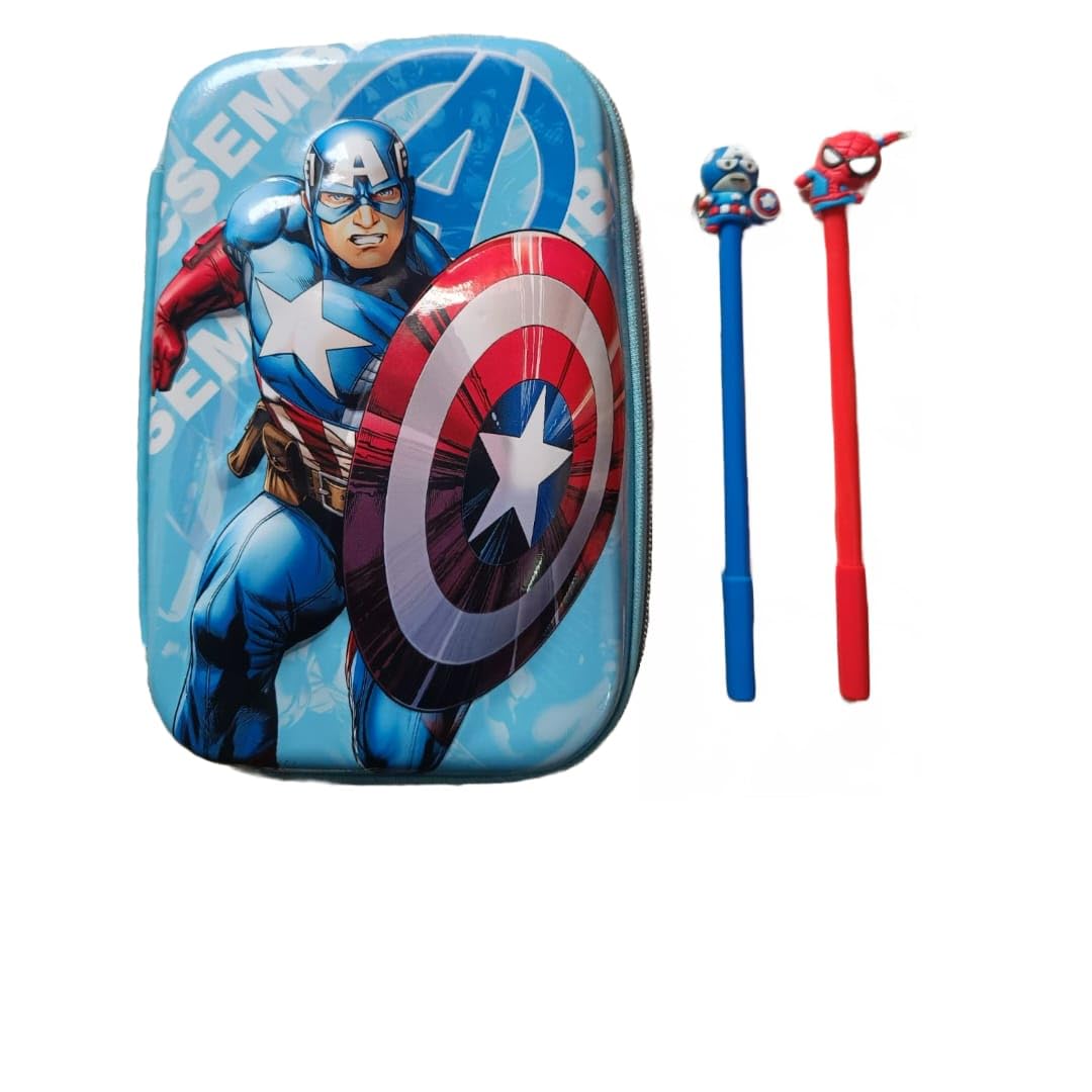 FETE PROPZ Plastic Multipurpose K Avengers Jumbo Pencil/Pen Pouch And Pencil 3D Eva Hardtop Pouch Bag Case For School Supplies For Kids, Pouch For Boys Birthday Gift (Captain America, Multicolor) (B0CQ2PML7Y) Amazon Price History, Amazon Price Tracker