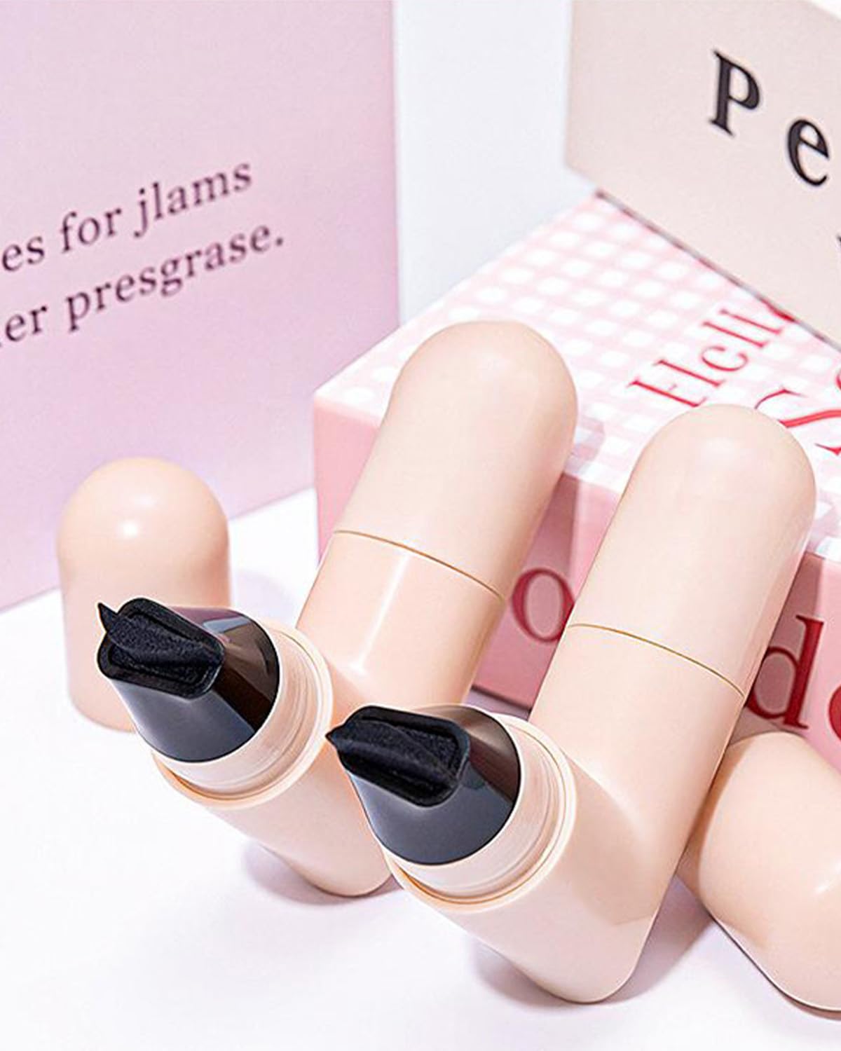 EONFAVE Stempel do eyelinera, dwustronny, wzór skrzydła na lewą i prawą stronę, precyzyjna kreska z obrotową konstrukcją, wodoodporny, długotrwały makijaż