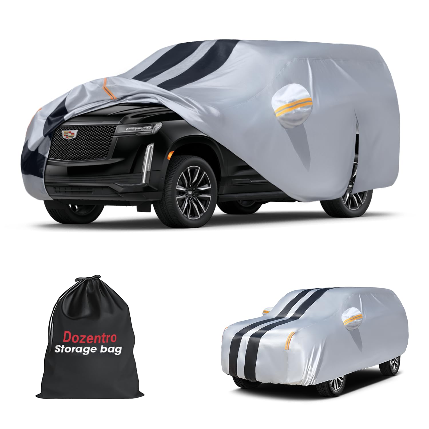 Large SUV Car Cover for Cadillac Escalade 1998-2025 100 Waterproof All Weather Heavy Duty Outdoor Full Exterior Covers