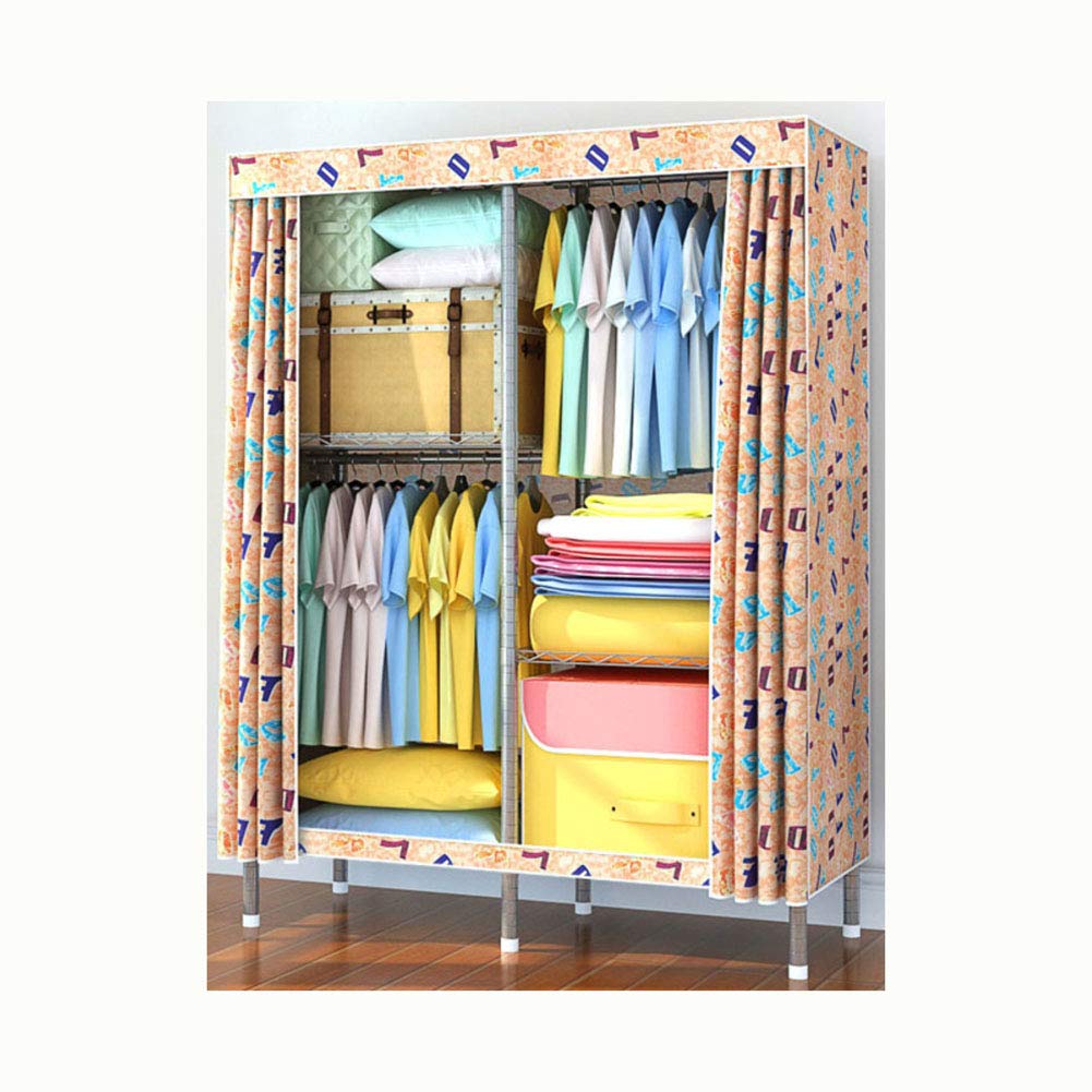 VIVOCFan Durable Steel frame Cloth closet, Ultr stable Wardrobe storage Organizer Cabinet Cabinet With garment rack Hanger For home Bedroom-D L100xH166xW45cm(39x65x18inch)